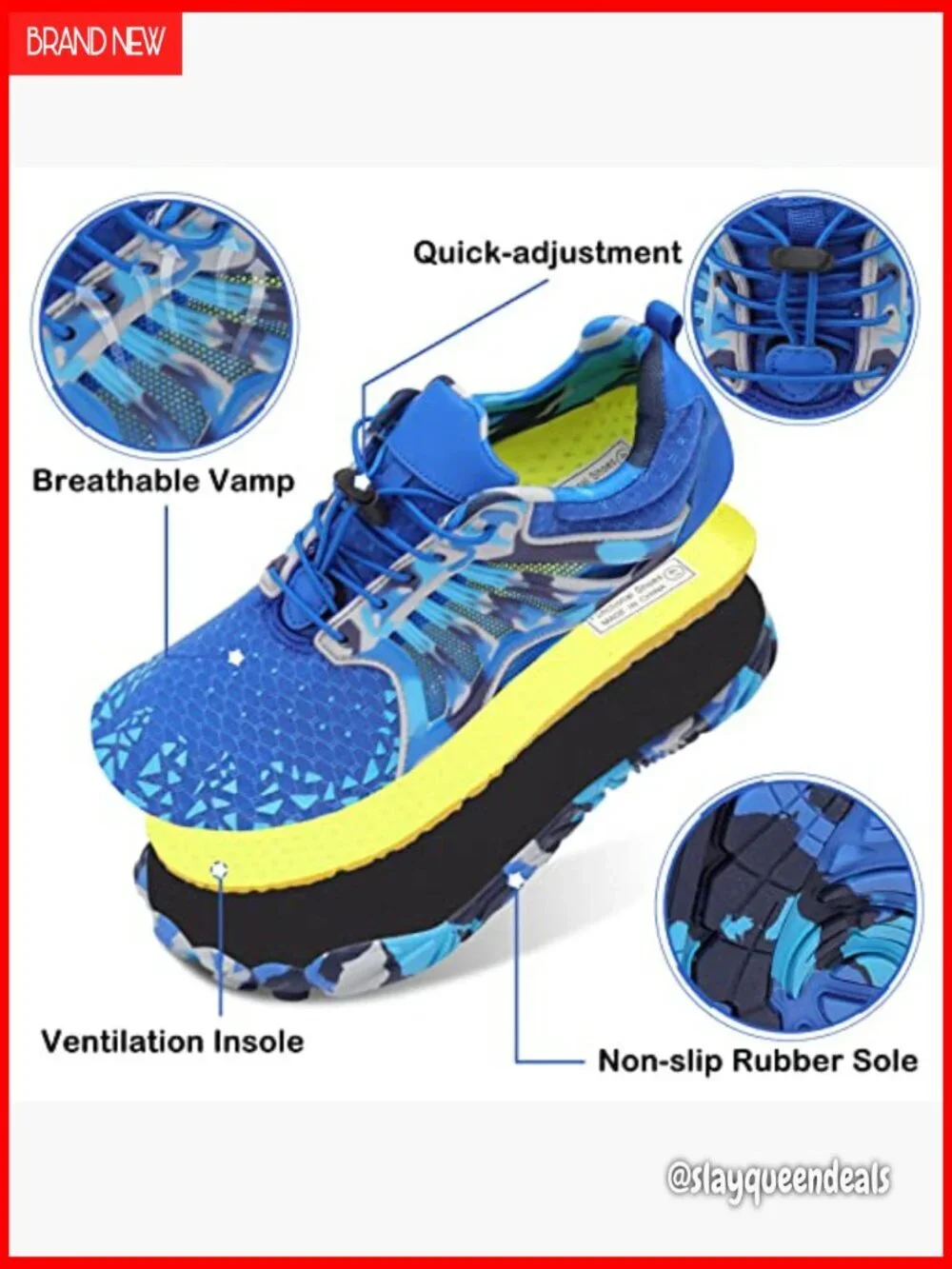 Unisex Quick-Dry Water Shoes, Non-Slip Hiking Aqua Shoes, Athletic Swim Shoes